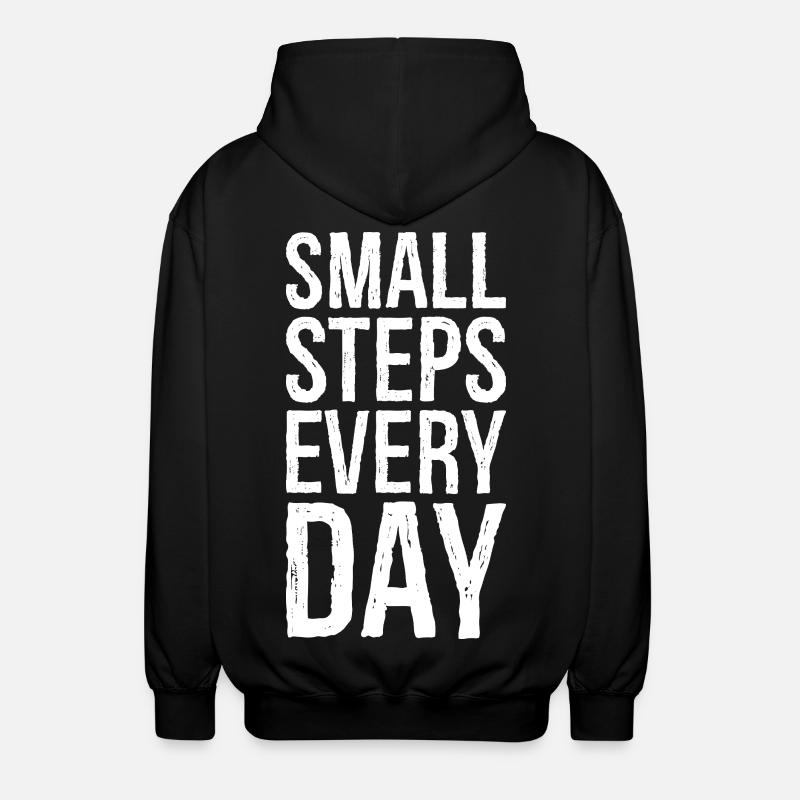 small steps every day - Unisex Kapuzenjacke - Schwarz