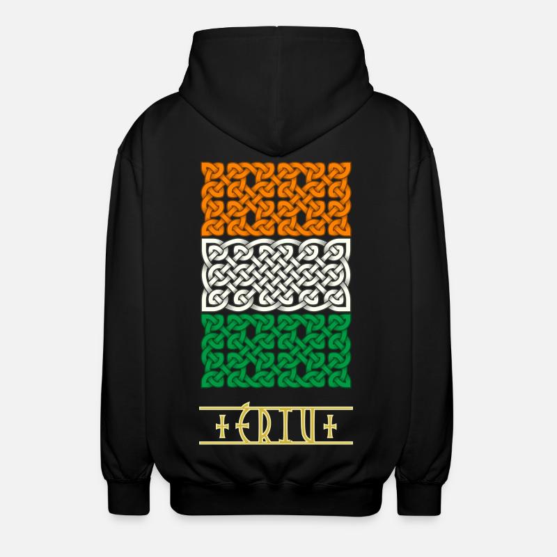 Irish Pride Celtic Ireland Flag - Unisex Hooded Jacket - black