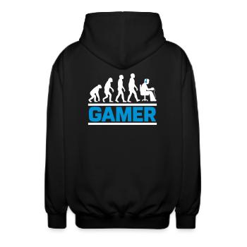 Gamer Evolution Geek Gaming - Unisex Kapuzenjacke - Schwarz - Hinten - AI Model Male 185 light (185cm)