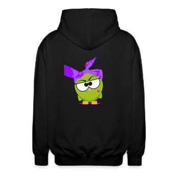 Mrs. Birdie - Unisex Hooded Jacket - black - Back - AI Model Male 185 light (185cm)