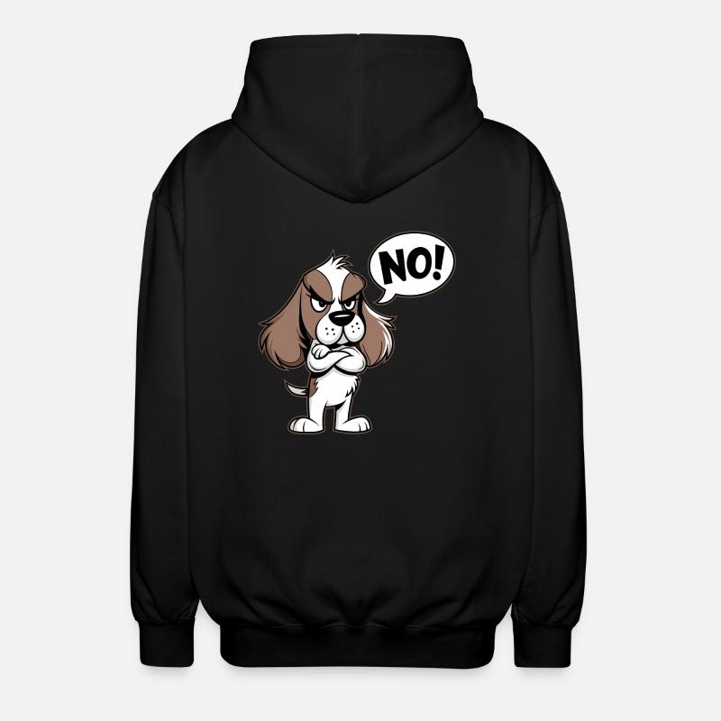 Cocker Spaniel disant "Non ! - Veste à capuche unisexe - noir