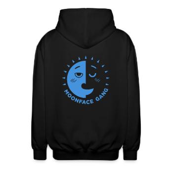 Moonface Gang - Unisex Kapuzenjacke - Schwarz - Hinten - AI Model Male 185 light (185cm)