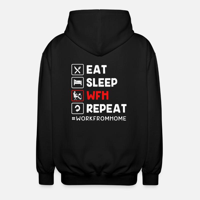 Remote Homeoffice - Unisex Kapuzenjacke - Schwarz