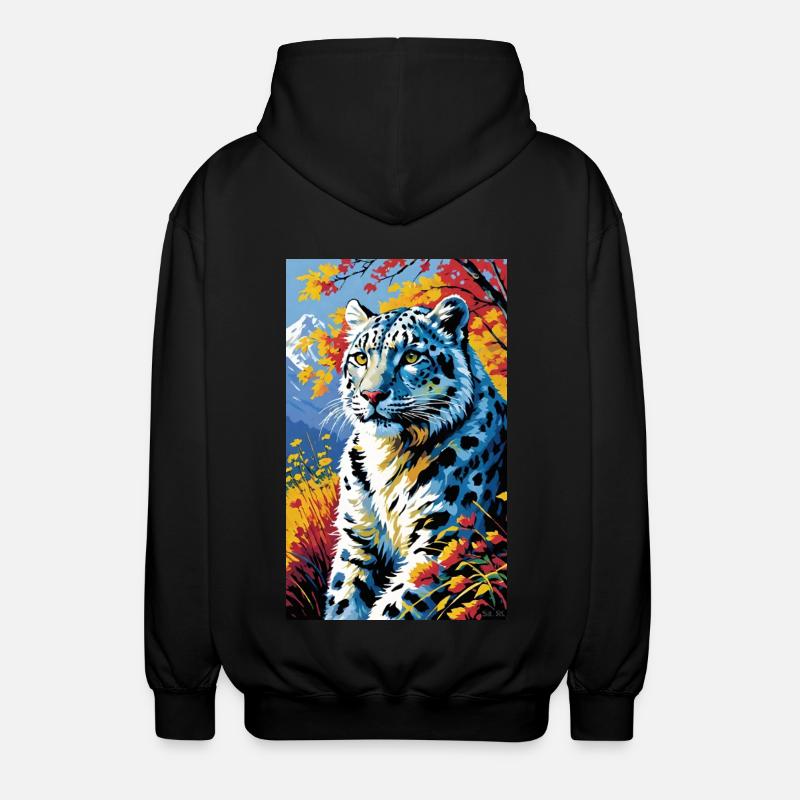 Léopard des neiges | Léopard | Prédateur - Veste à capuche unisexe - noir