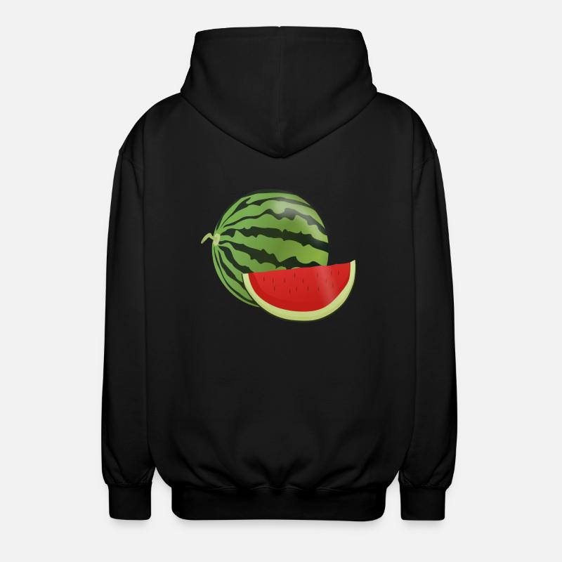 pastèque pastèque fruits végétariens1112 - Veste à capuche unisexe - noir