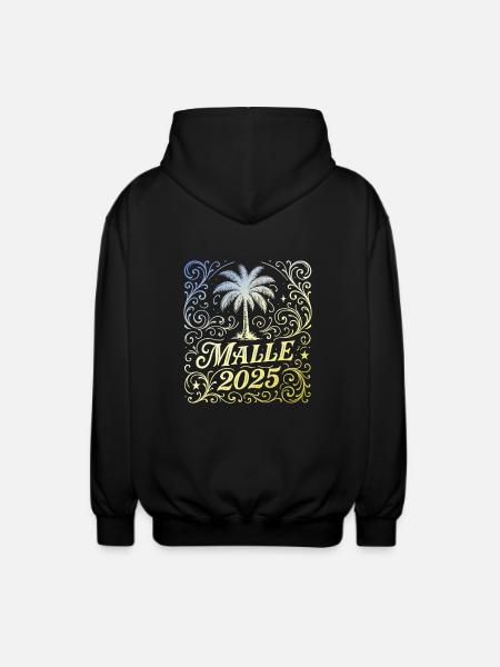 Malle 2025 Palm Tree Multicoloured - Unisex Hooded Jacket - black