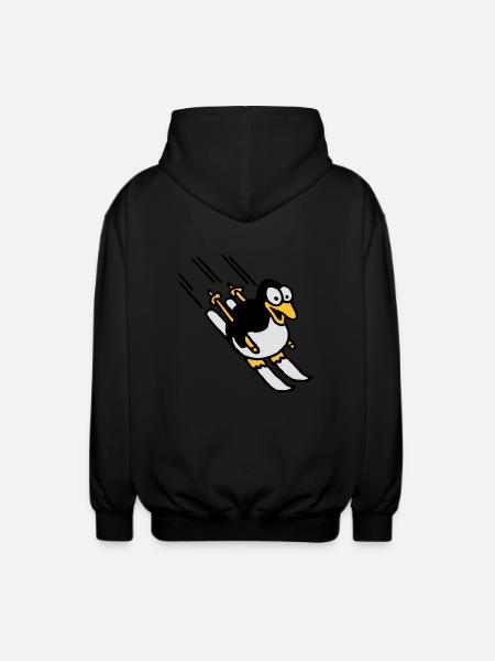 pinguin_ski_022011_e_3c - Unisex Kapuzenjacke - Schwarz