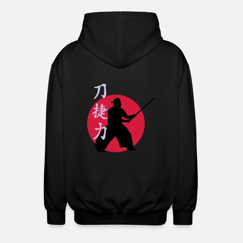samurai_strength_victory_sword_3c - Unisex Kapuzenjacke - Schwarz