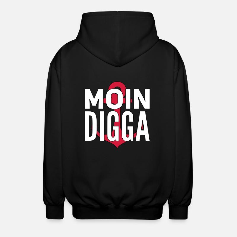 Moin Digga Hamburg - Unisex Kapuzenjacke - Schwarz