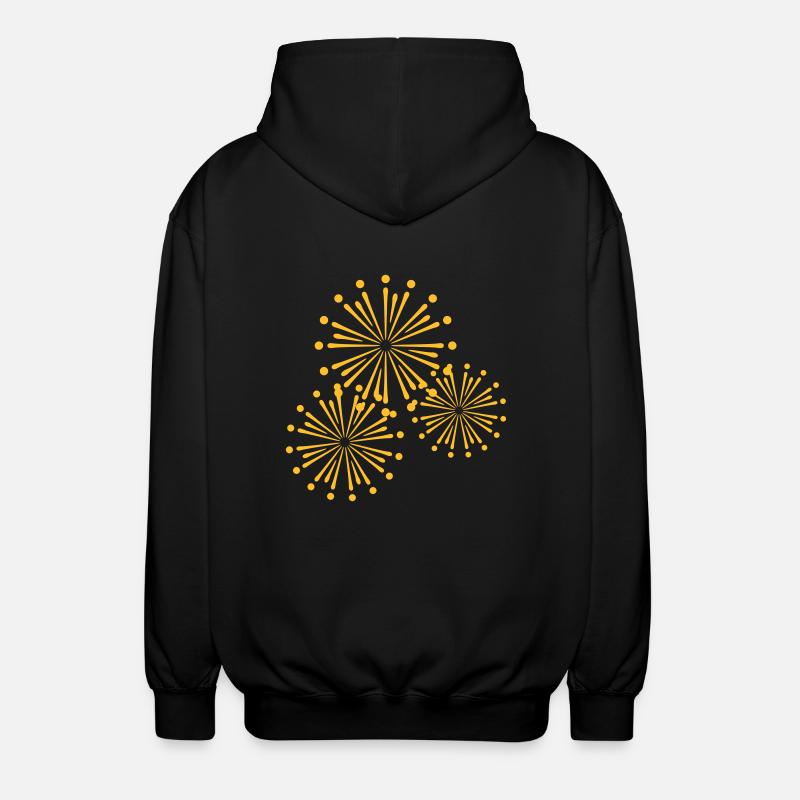 Firework Design - Unisex Hooded Jacket - black