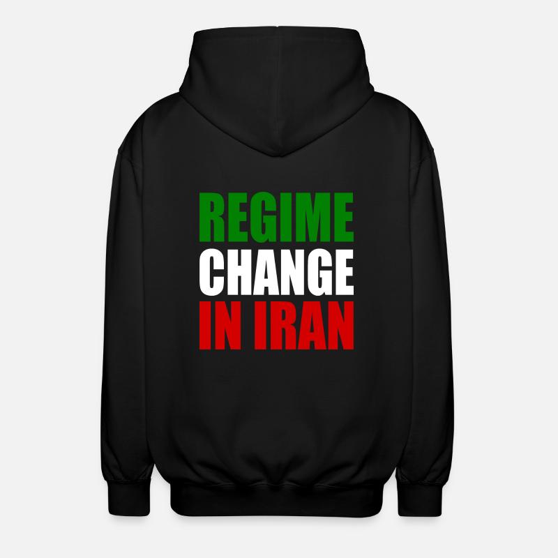 Regime change in iran - Unisex Kapuzenjacke - Schwarz