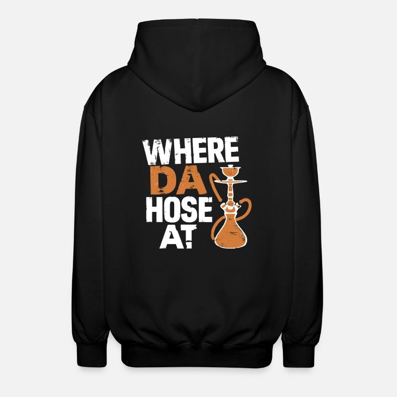 Relaxed hookah design - Unisex Hooded Jacket - black