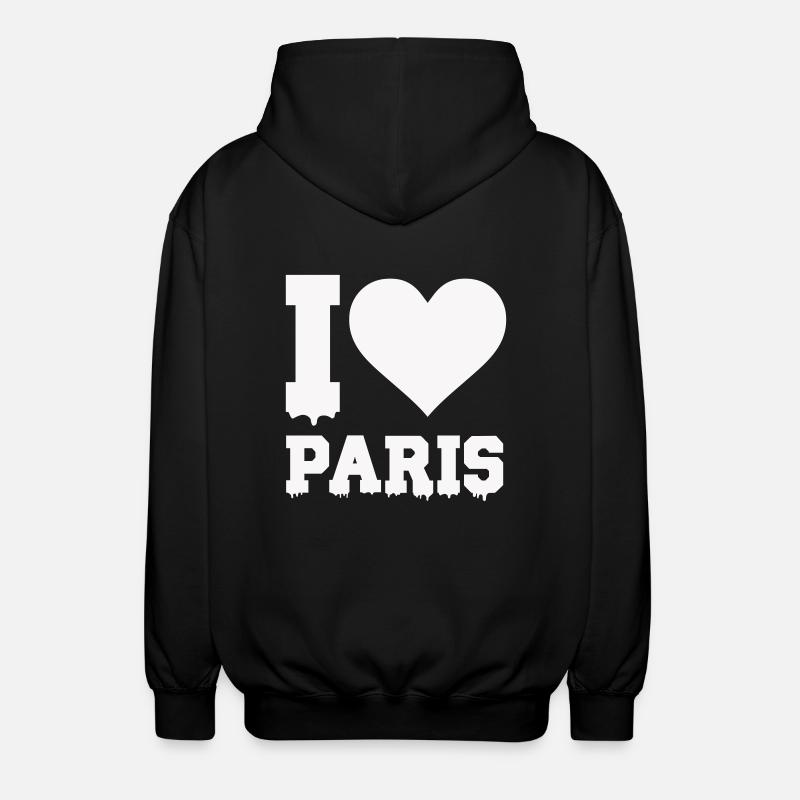 i love paris - Unisex Hooded Jacket - black
