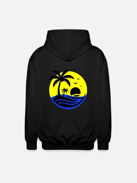 Insel Palmen Meer - Unisex Kapuzenjacke - Schwarz