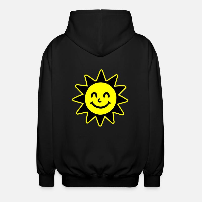 Sonne Comic Sommer - Unisex Kapuzenjacke - Schwarz