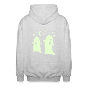 glow in the dark ghosts - Veste à capuche unisexe - gris clair chiné - Dos - AI Model Male 185 light (185cm)