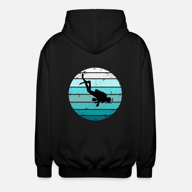 Plongée Rétro Sunset Diver - Veste à capuche unisexe - noir