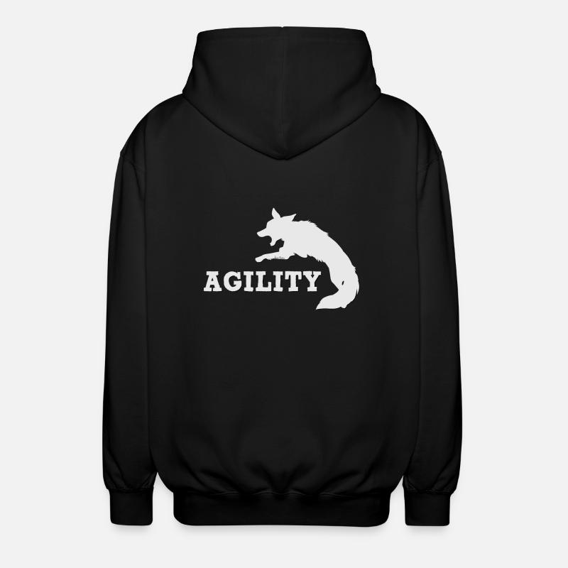 Agility Border Blanc - Veste à capuche unisexe - noir