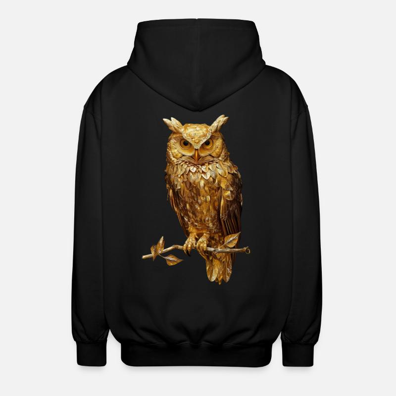 Eule - Unisex Kapuzenjacke - Schwarz