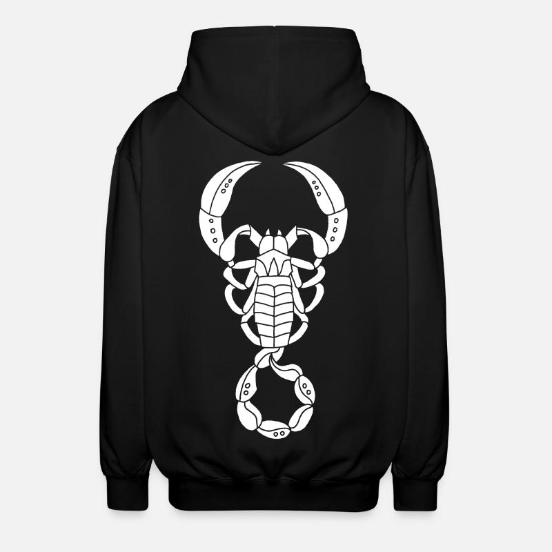 White Scorpion - Unisex Hooded Jacket - black