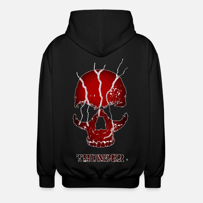 BIRD Original – Red Thunder Skull - Unisex Kapuzenjacke - Schwarz