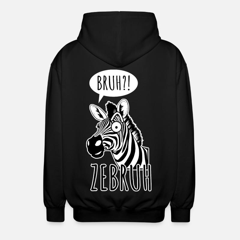 Zebra Bro - Ein ZeBRUH! - Unisex Kapuzenjacke - Schwarz