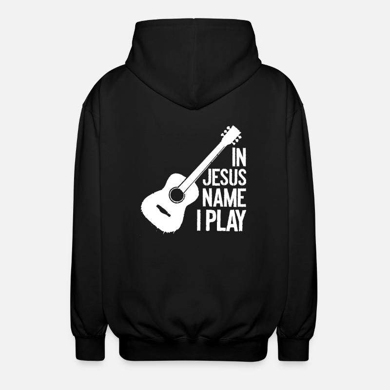 Divine service with guitar - Unisex Hooded Jacket - black