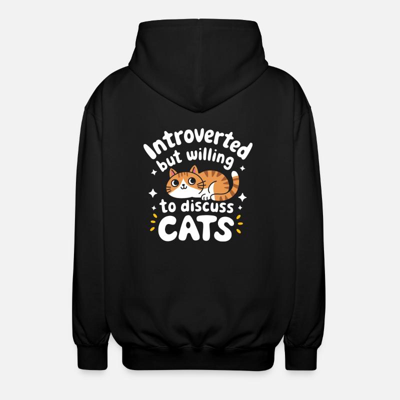 Introvert, antisocial, introvert - Unisex Hooded Jacket - black