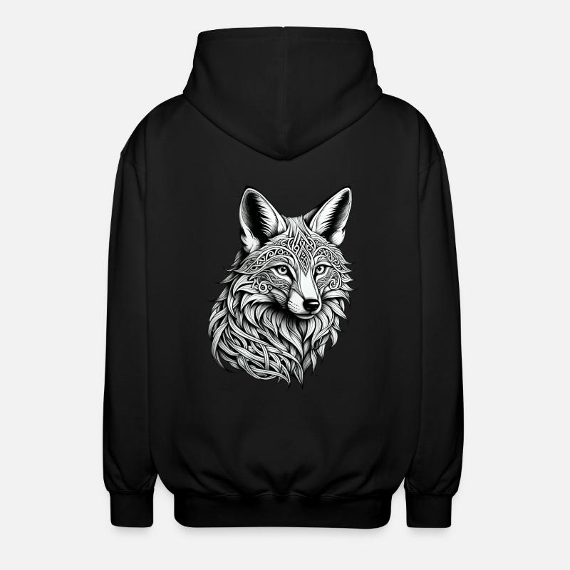 Celtic Fox - Unisex Hooded Jacket - black