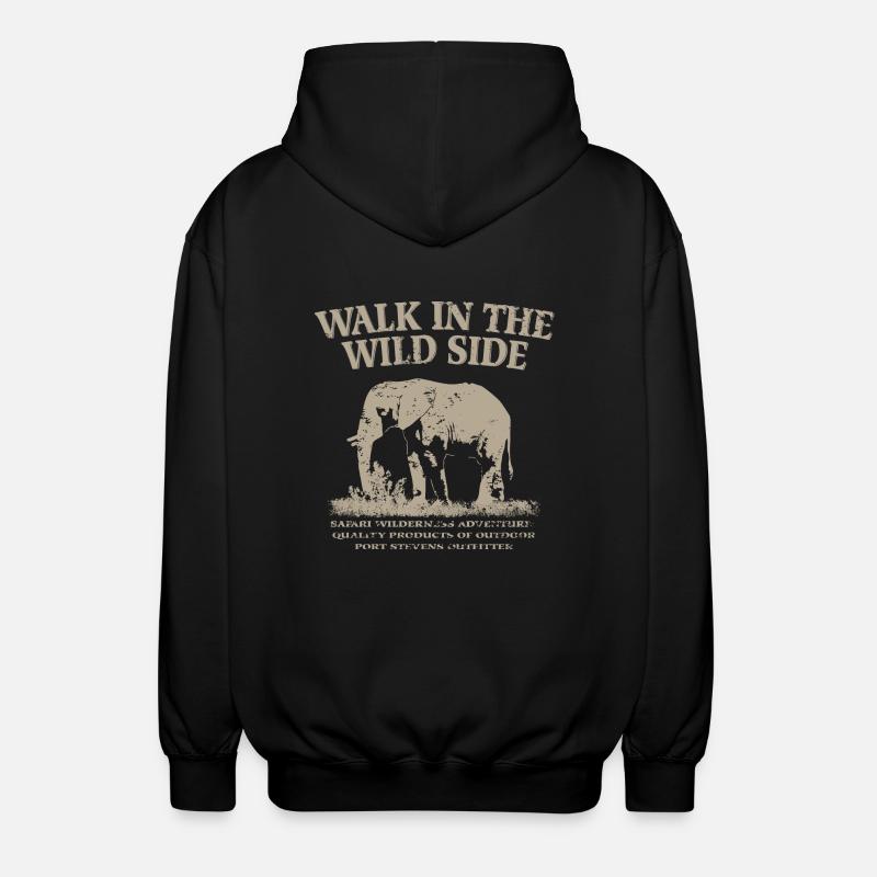 Elefant - Unisex Kapuzenjacke - Schwarz