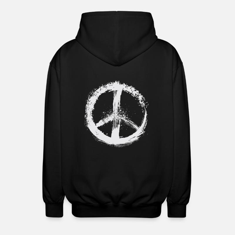 Symbole de paix blanc - Veste à capuche unisexe - noir