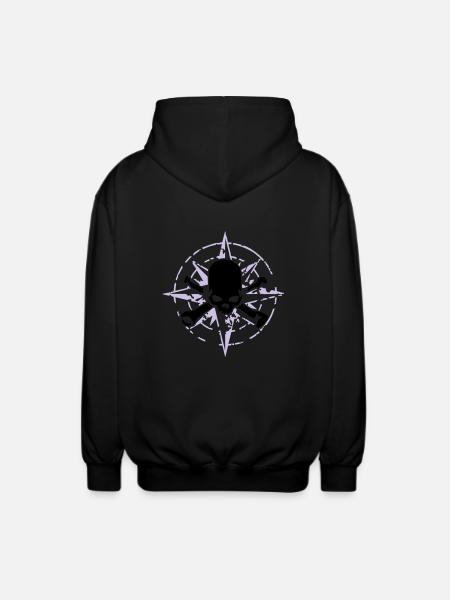 windrose_skull_02_b_2c - Veste à capuche unisexe - noir