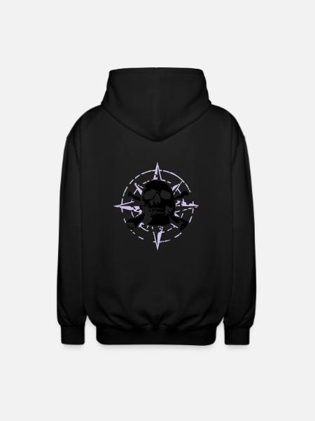 windrose_skull_02_d_3c - Veste à capuche unisexe - noir