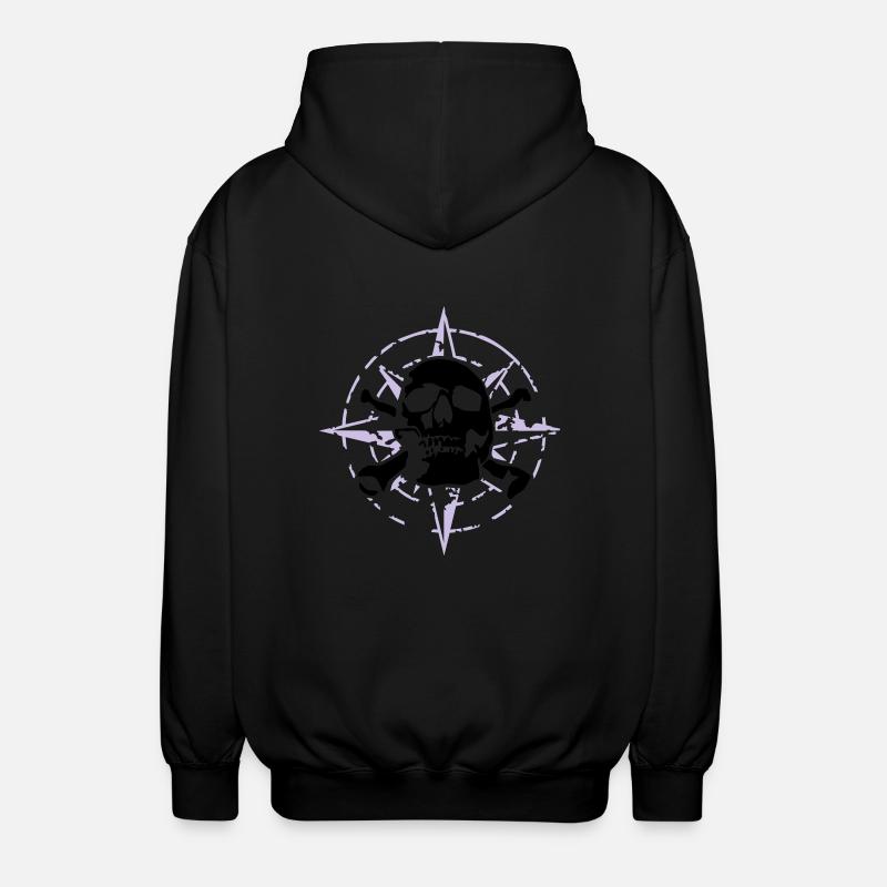 windrose_skull_02_d_3c - Unisex Kapuzenjacke - Schwarz
