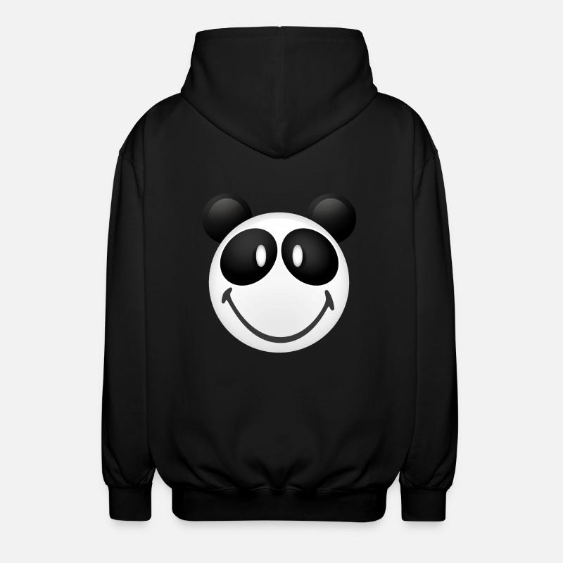 Smiley Panda - Unisex Kapuzenjacke - Schwarz