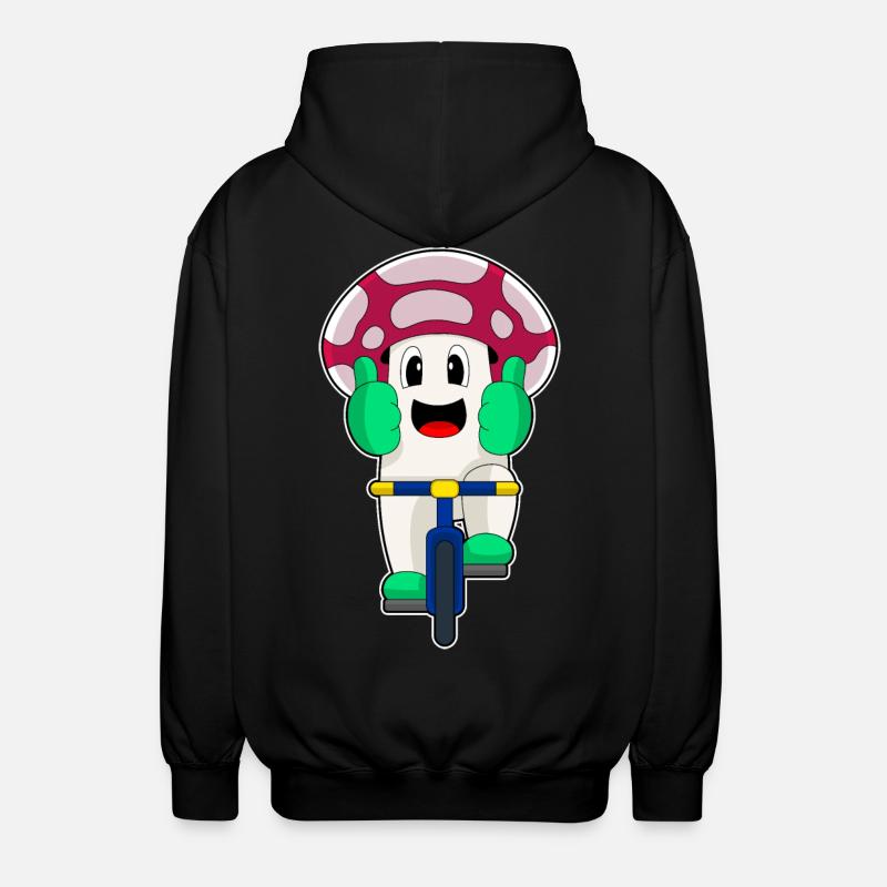 Mushroom Bicycle - Unisex Hooded Jacket - black