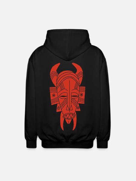 Afrikanischer Roter Dämon - Unisex Kapuzenjacke - Schwarz