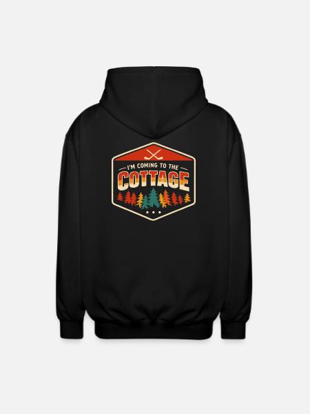 Weekend in the Retro Nature Countryside - Unisex Hooded Jacket - black