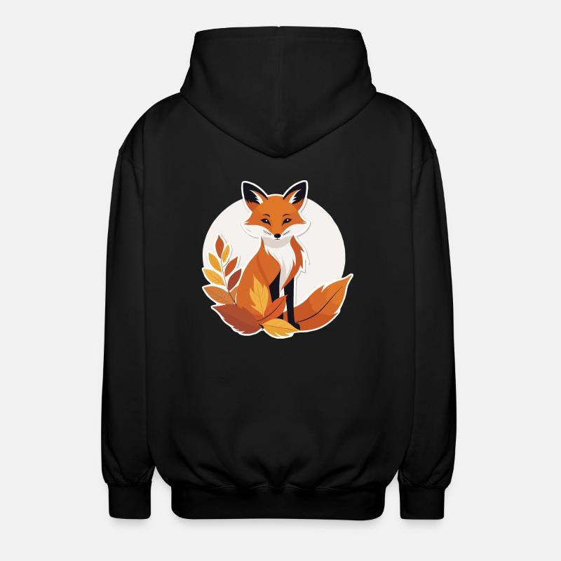Fuchs im Herbst #8 - Unisex Kapuzenjacke - Schwarz