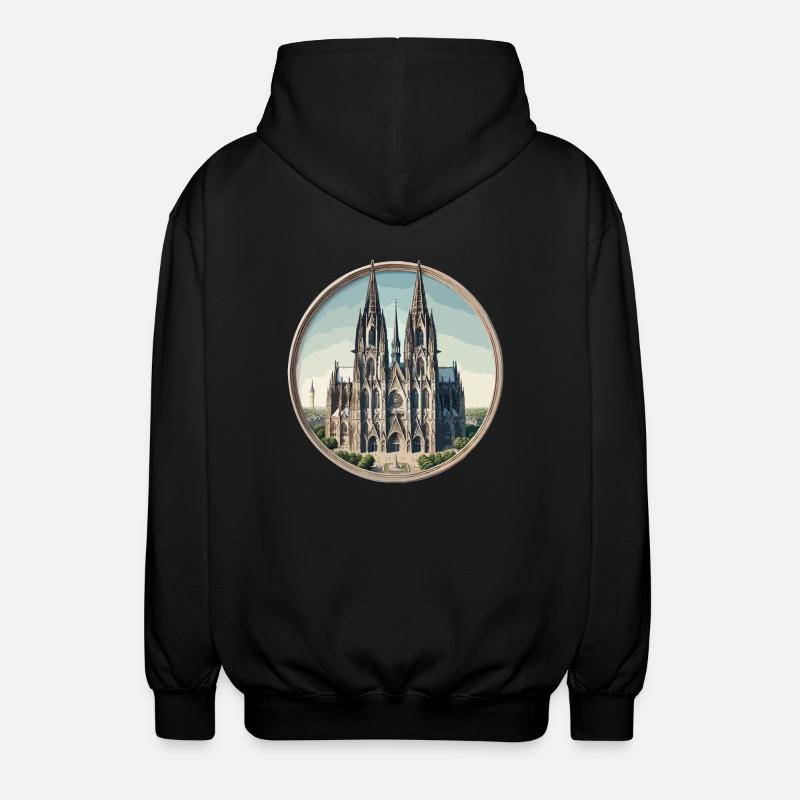 Cathédrale de Cologne - Veste à capuche unisexe - noir