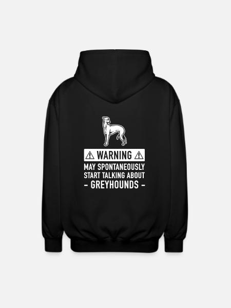 Funny Greyhound Gift Idea - Unisex Hooded Jacket - black