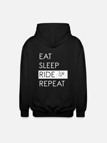 EAT SLEEP RIDE REPEAT - Unisex Hooded Jacket - black