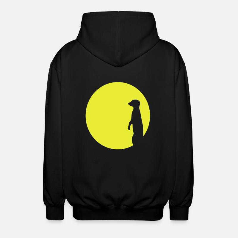 erdmaennchen mond - Unisex Kapuzenjacke - Schwarz