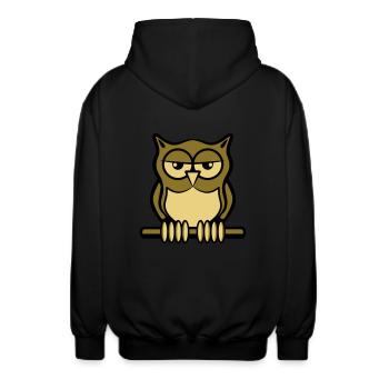 Eule Vogel wald natur - Unisex Kapuzenjacke - Schwarz - Hinten - AI Model Male 185 light (185cm)