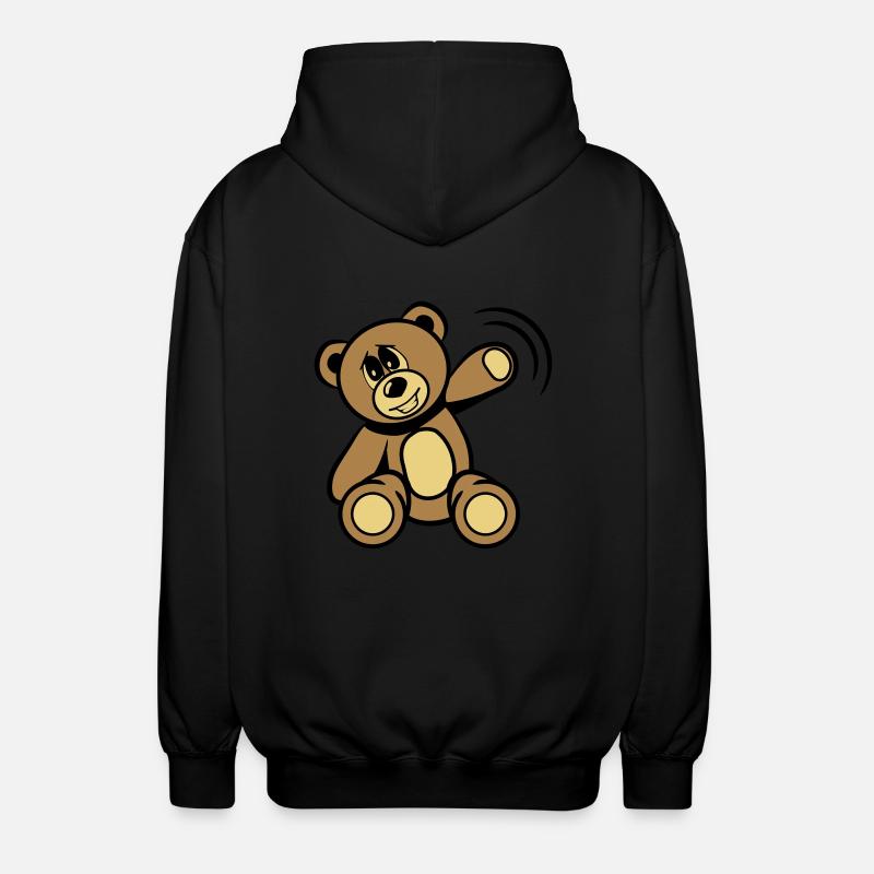 Bär winken süss - Unisex Kapuzenjacke - Schwarz
