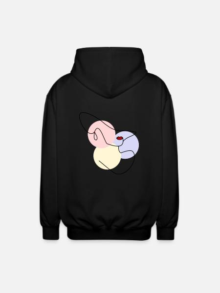 VROUW. DOCHTER. PUBER. VROUWENDAG - Uniseks zip hoodie - zwart