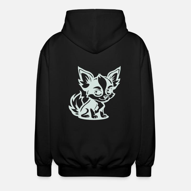 Bande dessinée de chien - Veste à capuche unisexe - noir