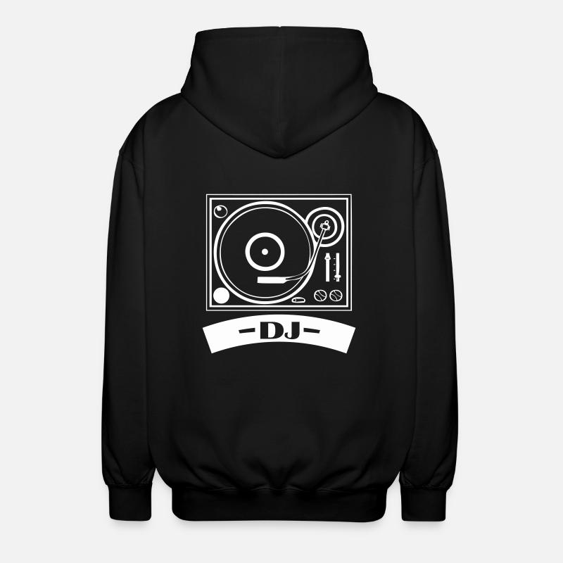 Platine vinyle DJ - Veste à capuche unisexe - noir