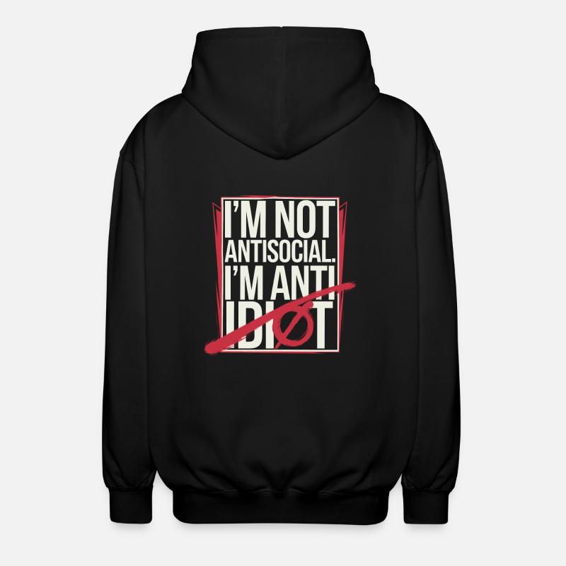 Introverted and picky - Unisex Hooded Jacket - black