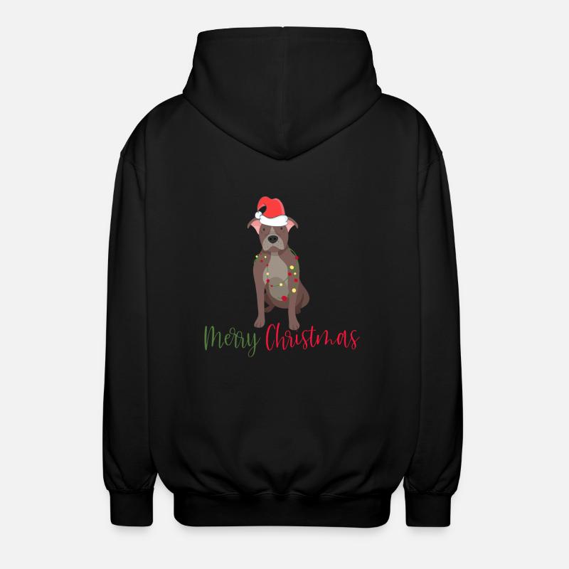 Bouledogue américain, Bully, Noël, Noël - Veste à capuche unisexe - noir